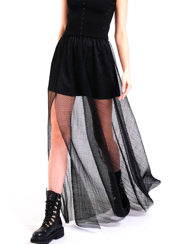 Юбка чёрная с вуалью